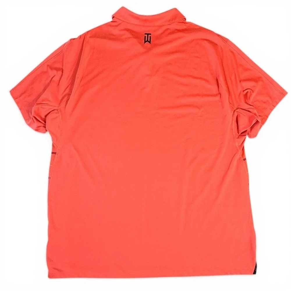 Nike Golf Tiger Woods Collection Stripe Polo XXL DR5318-850 Noble Red Ember Glow